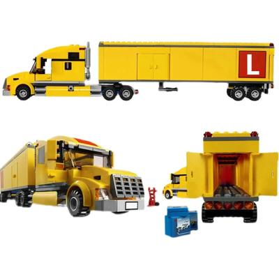 Cidade Série Transporter Amarelo Caminhão Grande Veículo Modelo Blocos de Construção Tijolos Quebra-cabeça Infantil Brinquedos Técnicos para Crianças Presentes