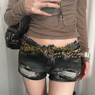 49MD Unique Pattern Belt Stylish Leopards Leather Waist Belt Jeans Decorative Belt