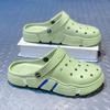 Zuecos Huecos de Color Sólido para Hombre de Talla Grande, Zapatillas EVA Cómodas Antideslizantes Duraderas de Suela Blanda para Actividades de Interior y Exterior para Hombre