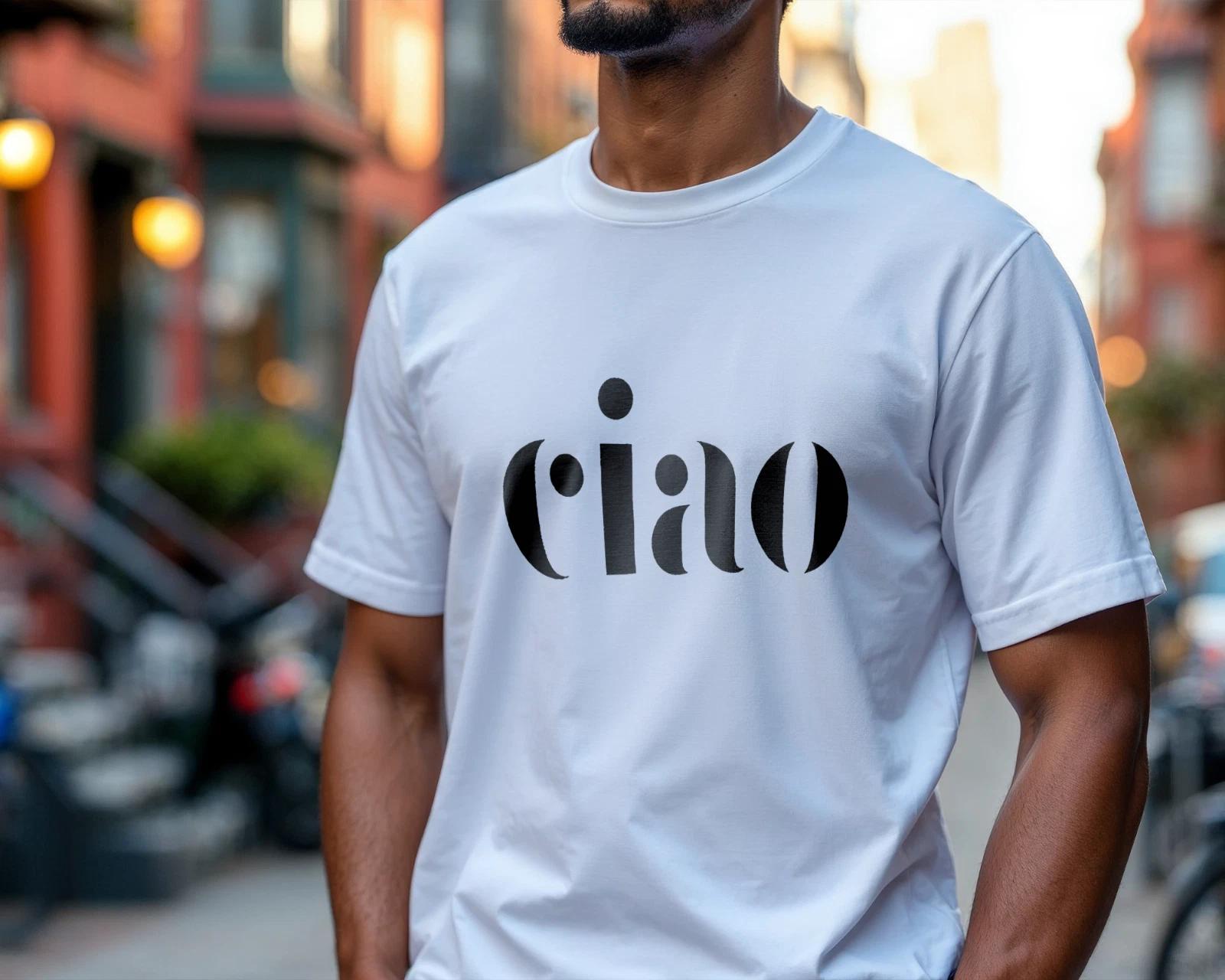 Ciao Shirt – Minimalist Italian Greeting T-Shirt, Modern Typography Tee A377 S