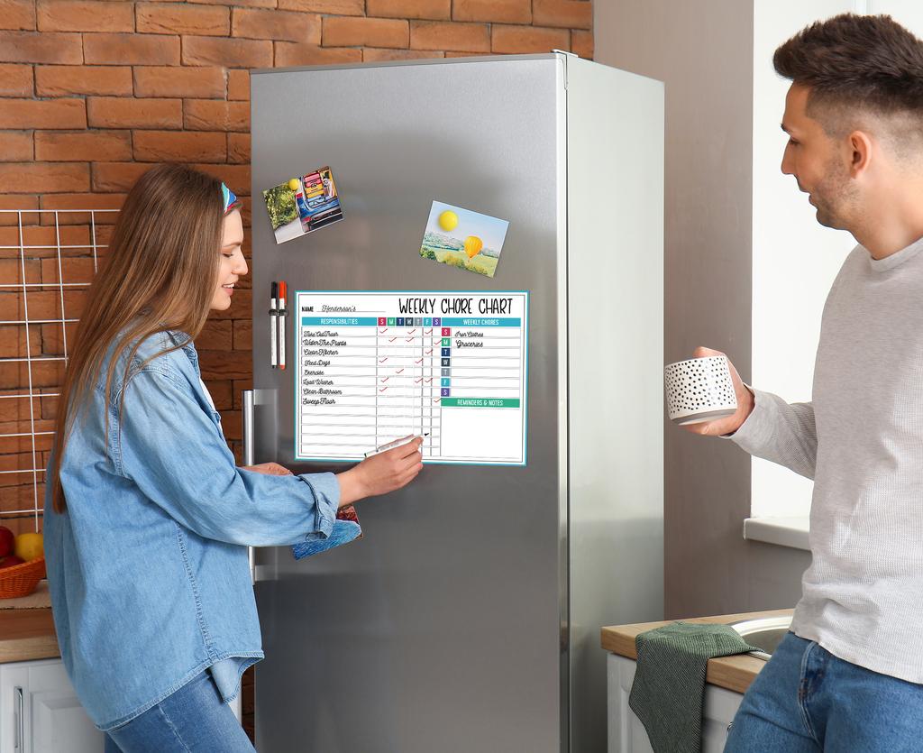 Inkdotpot Magnetic  Whiteboard Weekly Chores Charts Chore  Chart For  Refrigerator  - Dry Erase Behavior Chart For Kids