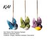 Yard Art Hanging Decorations 3Pcs Resin Bird Ornament, Hand-Painted Figurine with Jute String, Animal Statues for Garden Weatherproof Outdoor