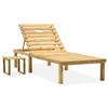 Day and Night - Day and Night Garden Lounger with Impregnated Pine Wood Table