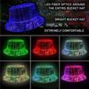 Fashionable Led Mutil-Color Luminous Glowing Hat Fiber Optic Cyberpunk Luminous Bucket Hat