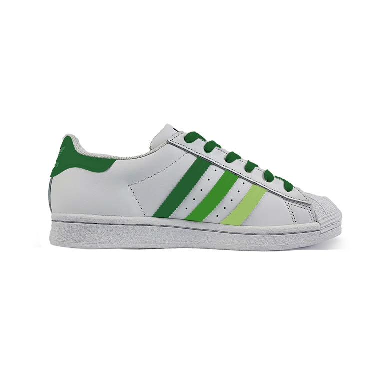 Adidas Originals SUPERSTAR Leather Slip Resistant Low top Skateboard Shoes Unisex White Green EG4958(Team183-)