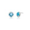 Black Purple Flynn Square Cut Cubic Earrings - Emerald