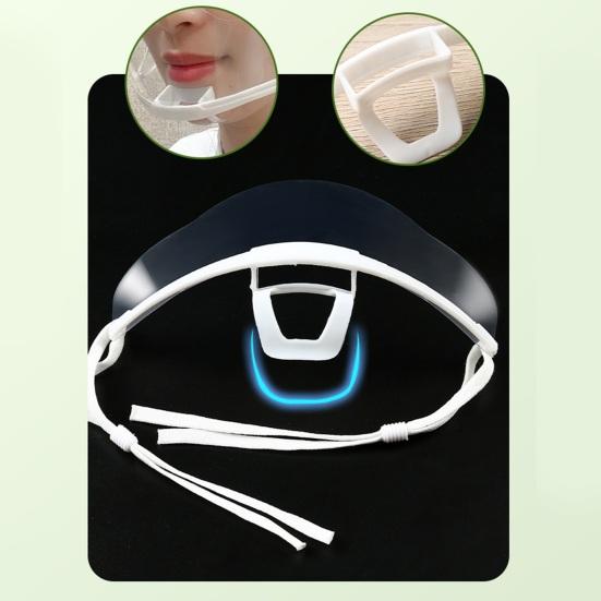 10Pcs Spit Guard Mouth Cover Reusable Transparent Face Guard with Elastic Ear Strap