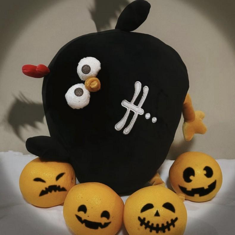 Halloween Pumpkin Chicken Plush Toy With Pp Cotton For Kids Gift