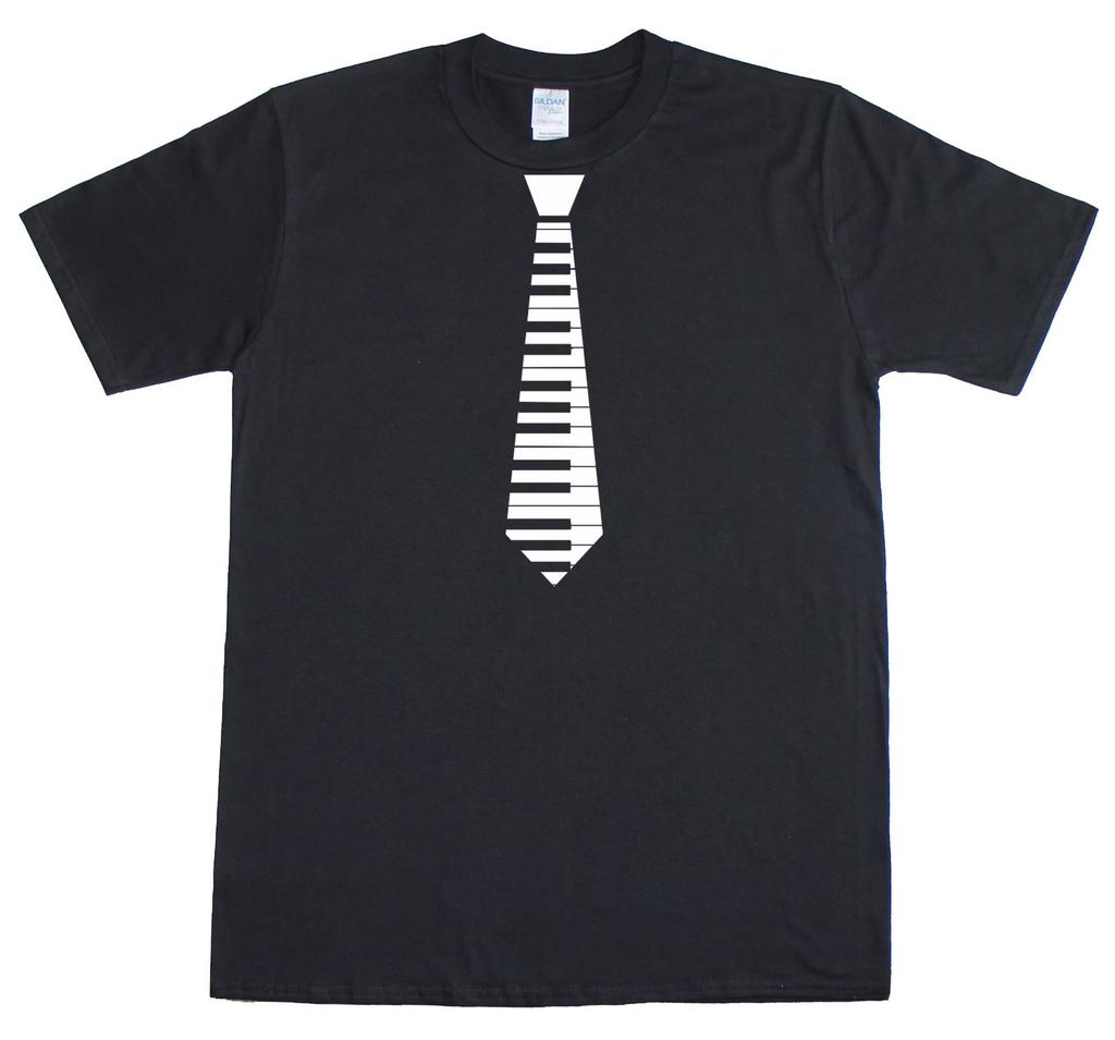 Piano Tie Classic Funny Retro 80's funny Mens Regular Fit Cotton T-Shirt
