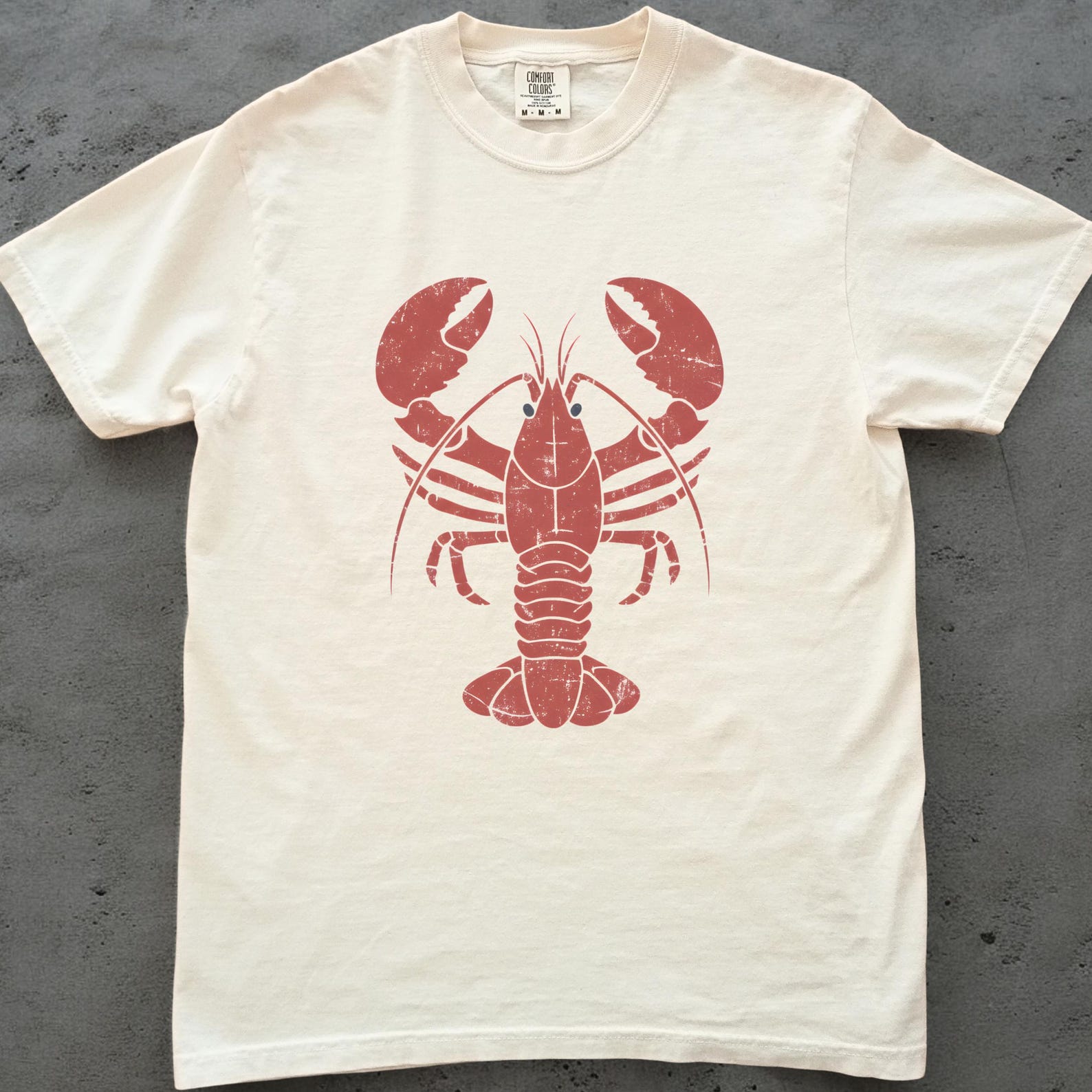 Lobster Shirt Retro Coastal Tee, Funny Lobster T shirt, Maine Seafood Shirt, Beach Vacation Top, Nautical Summer Graphic Gift S