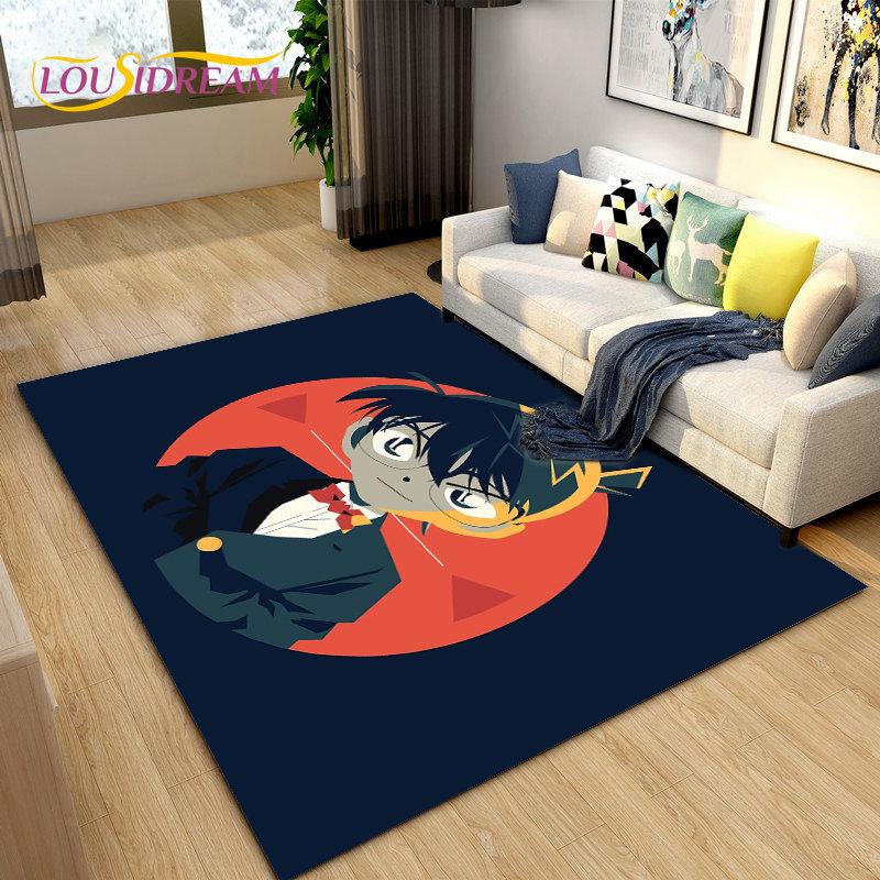 Detective Conan Cartoon Anime Area Rug,Carpet Rug for Living Room Bedroom Sofa Doormat Decoration, Kids Play Non-slip Floor Mat