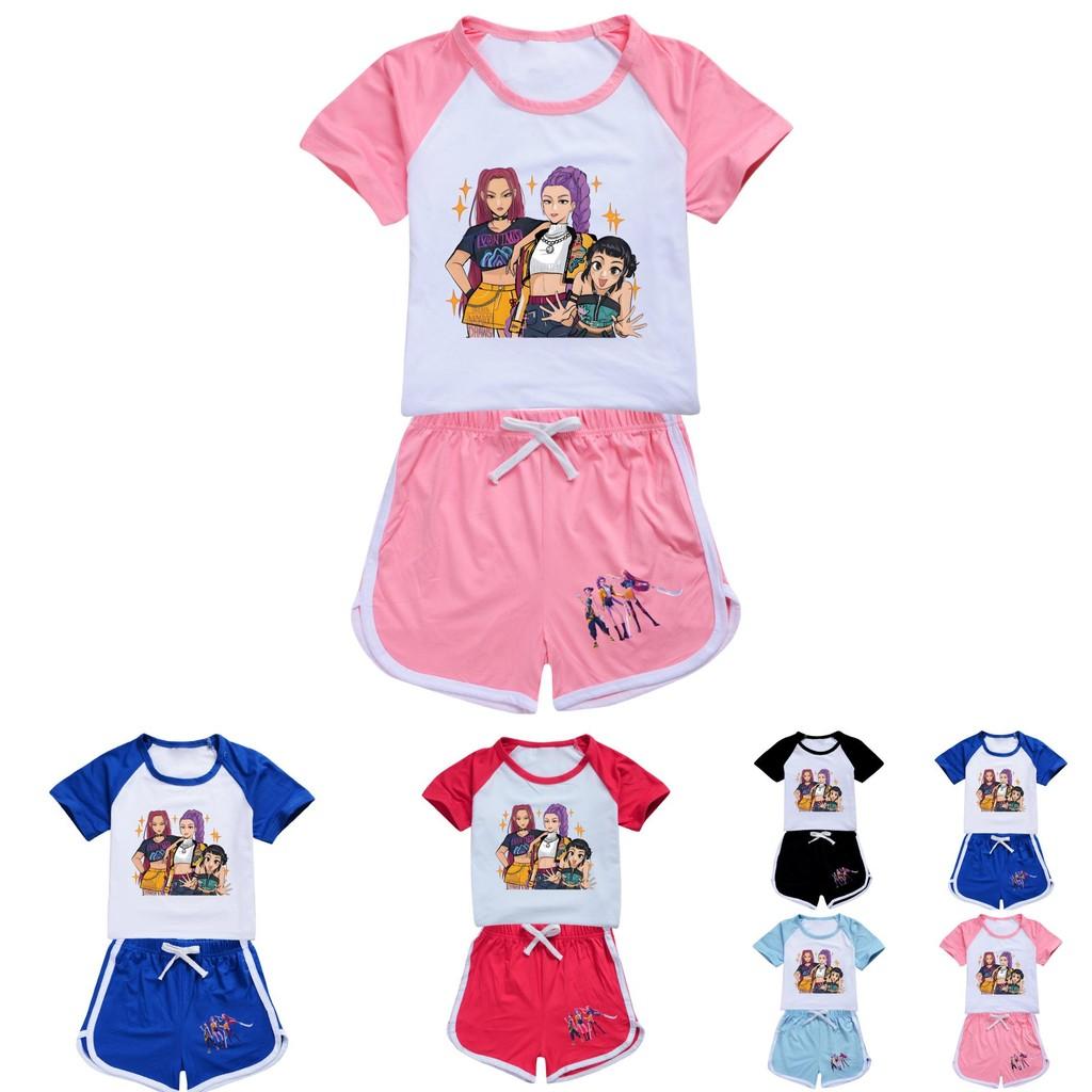 Kpop Demon Hunters Children Summer Short Sleeve Shorts Sport Set With Soft Cotton Fabric For Active Play