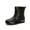 Fashion Men's Rain Shoes Medium Tube Rain Boots Non-slip Water Shoes Couple Velvet Rubber Shoes Kitchen Car Wash Fishing Work Shoes