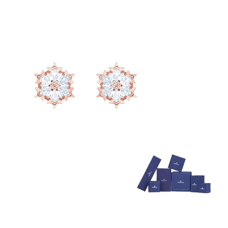 Swarovski Magic Rose Gold plated Earrings Womens White Original brand box