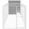 Dog House with Run Light Gray 165 x 659 x 181 cm Galvanized Steel