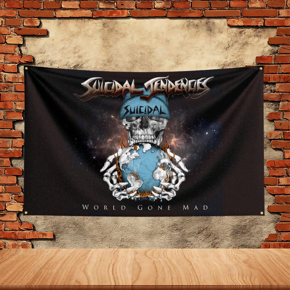 Suicidal Tendency Band Party Flag Polyester Printed Flag Banner Tapestry for Garden Garage Decoration Concert Flag