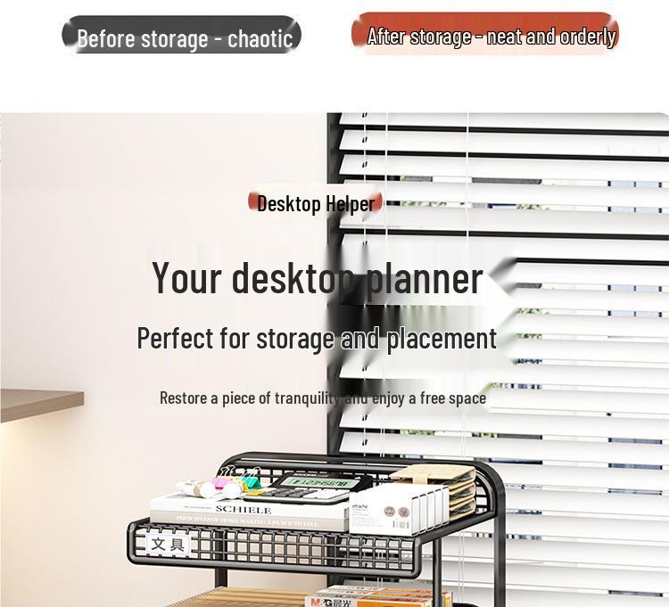 Desktop Book Organizer and Storage Rack