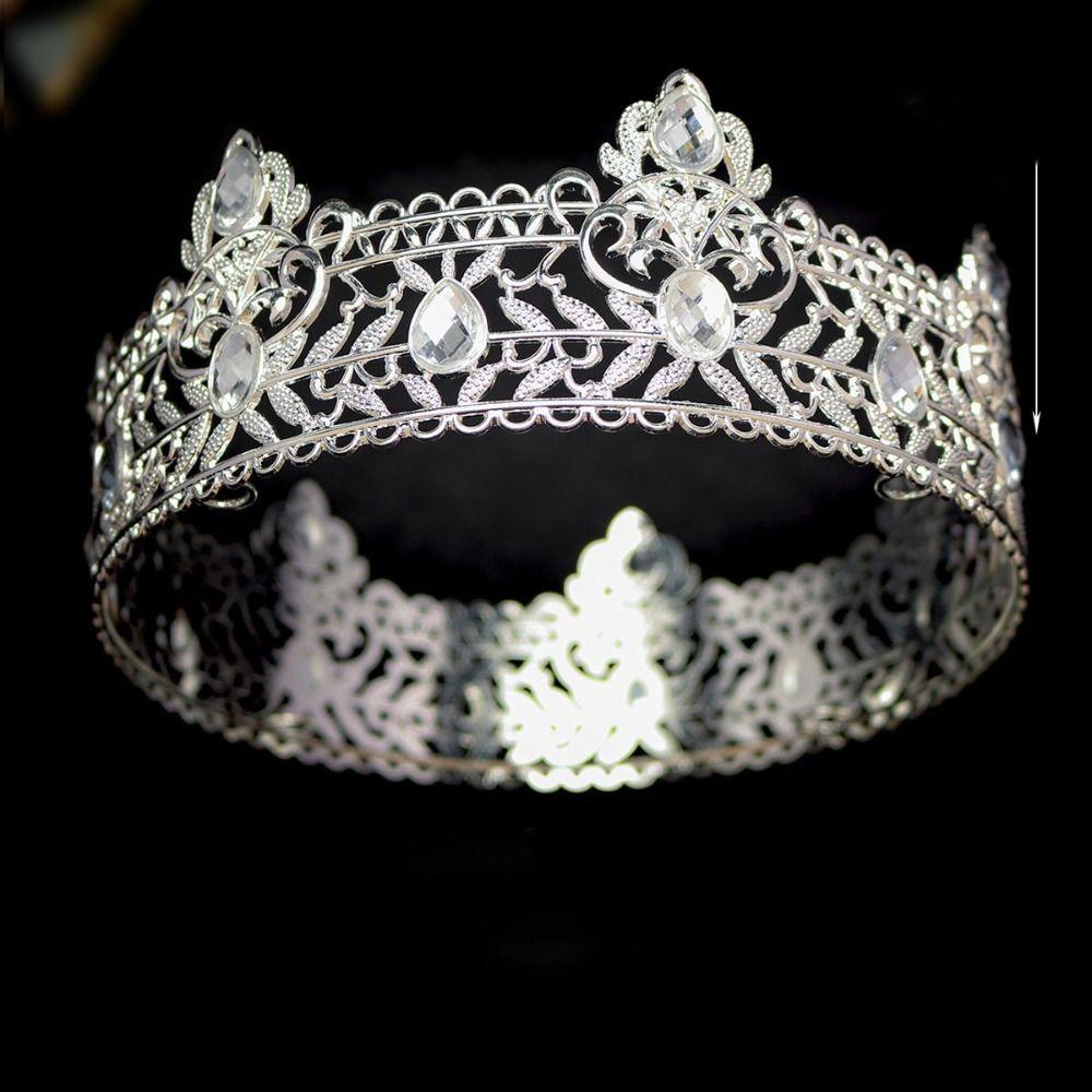 Hair Ornaments Baroque Crown Shiny Princess Tiara Elegant Rhinestone Crown Man
