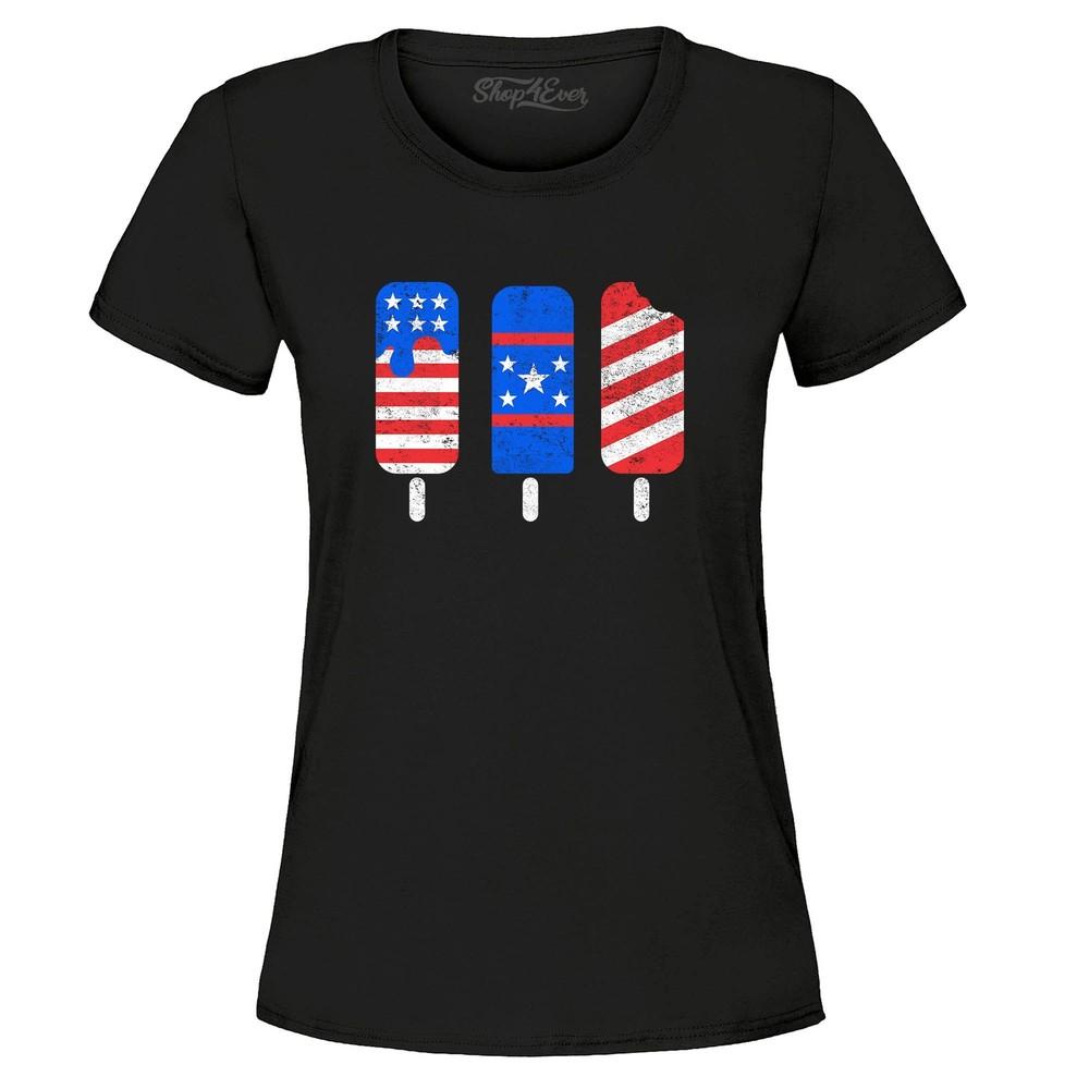 Patriotic Popsicles Ice Cream 4th of July Women's T-Shirt Patriotic Shirts