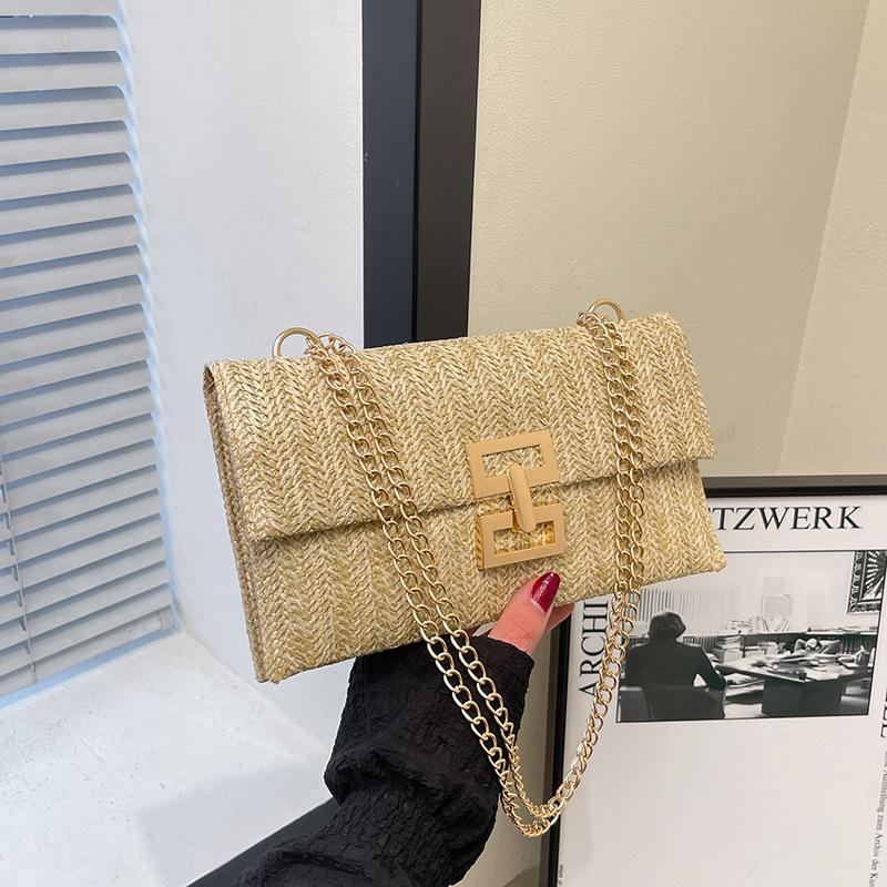 Сумки Женские клатчи Повседневные плетеные сумки 2025 весна и лето новые Европейский и американский стиль плетеные сумки из соломы Женские сумки