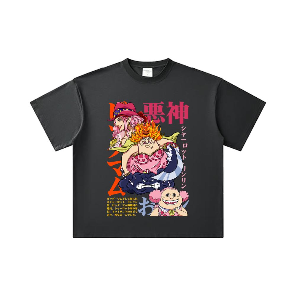 260 GSM Double Yarn 32 Count 100% Cotton One Piece V37 Big Mom Print Unisex Heavy Cotton T Shirt