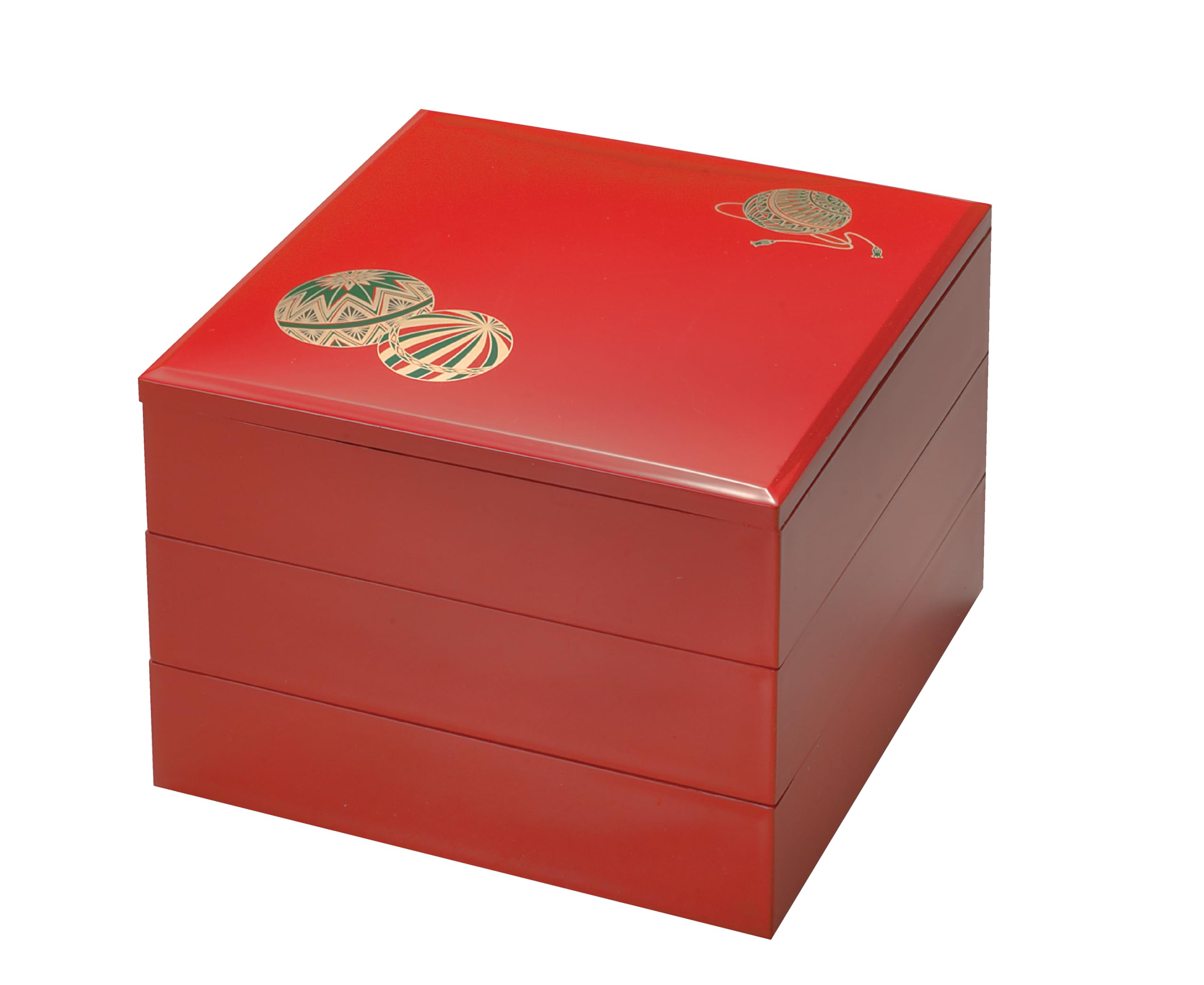 Lacquerware tiered Wakana red with black box 7-inch greens tiered interior 3-tier H-159-11A 5670₽