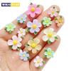 30Pcs Cute Mini Kawaii Cartoon Colorful Flowers Series Resin Scrapbook Diy Children Gift Hairpin Accessories