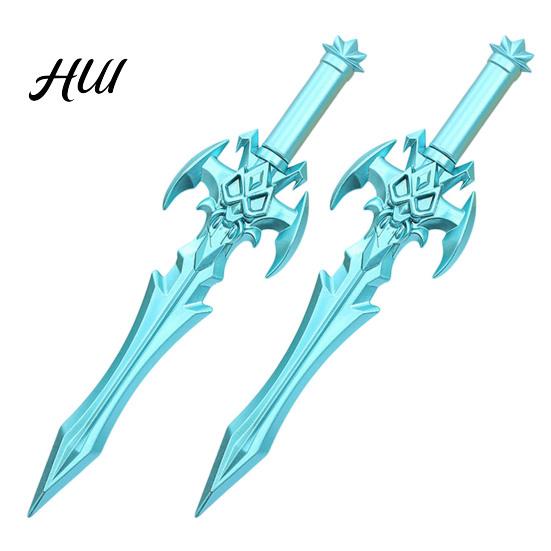 No Lag Gel Pen 2Pcs Ancient Swords Shape with Black Ink Martial Arts Weapon Design Smooth Writing Ballpoint for Students Novelty Stationery Gift Anime