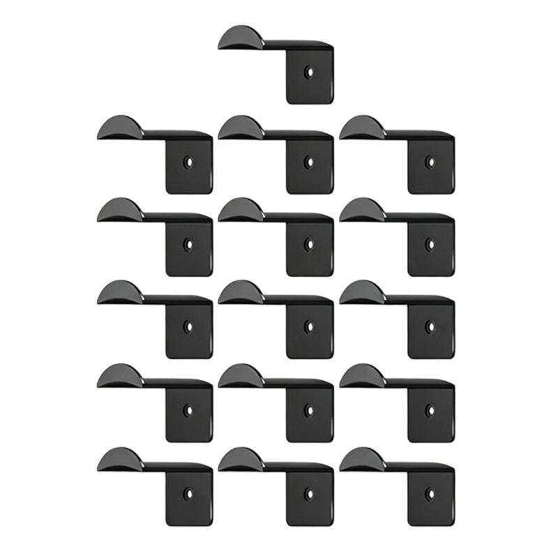 Wall-Mounted Hat Hanger Set with 16 ABS Holders and L-Profile Design for Cap Storage In Closets, Entryways and Bedrooms