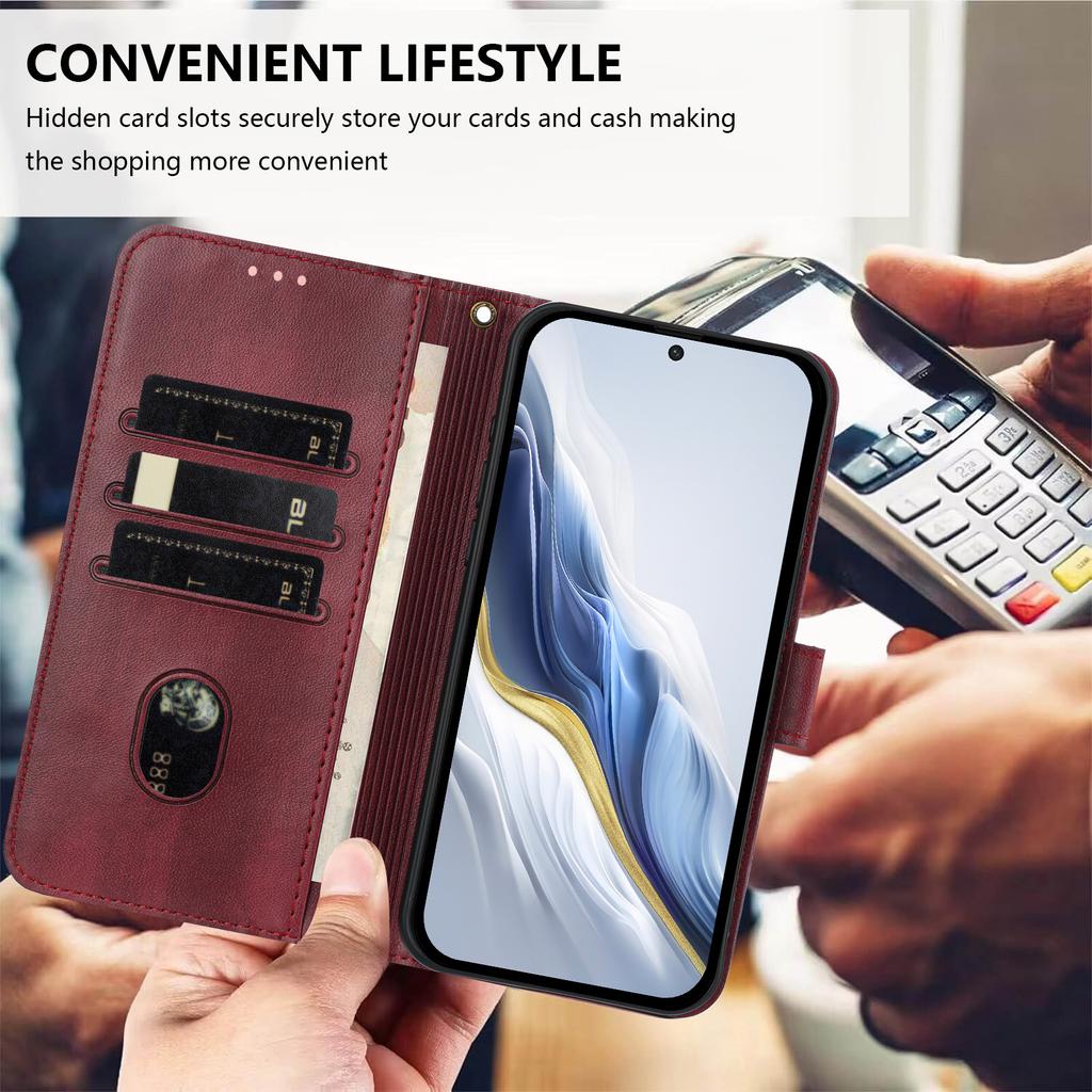 Husă din piele de lux cu linie simplă pentru Motorola Moto G75 G55 G35 G45 G85 G72 Edge50 G Power Card sloturi magnetice cu suport antișoc Flip Cover