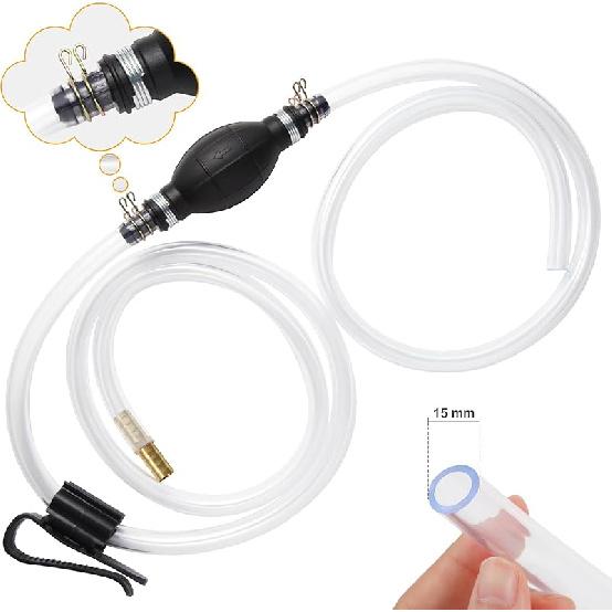 Gasoline Siphon Hose Pump, Hand Fuel Transfer Pump, High Flow Gas Siphon Pump For Water Gasoline Oil Petrol Diesel, Manual Fuel Pump With 2 Premium
