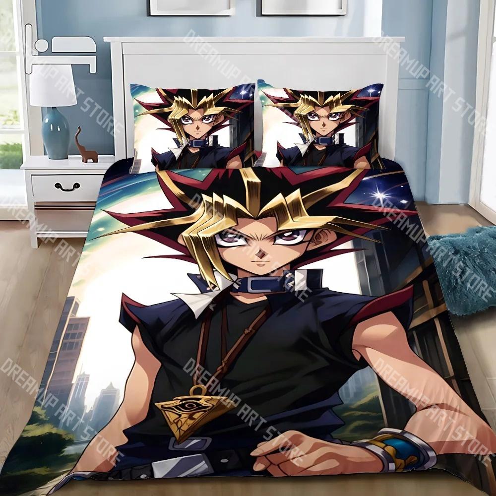 3D Print Yu-Gi-O Pharaoh Atem Exquisite Game Bedding Set Twin Queen King Full Size Duvet Cover Pillowcase Bed boys girls Adult