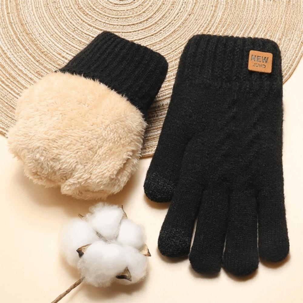 Cold Proof Touch Screen Gloves Thickened Plush Mittens Fashion Driving Gloves  Winter