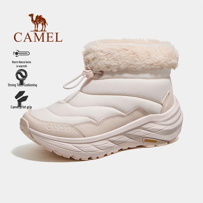 Camel Women's Winter Plush Lined Waterproof Casual Cotton Shoes