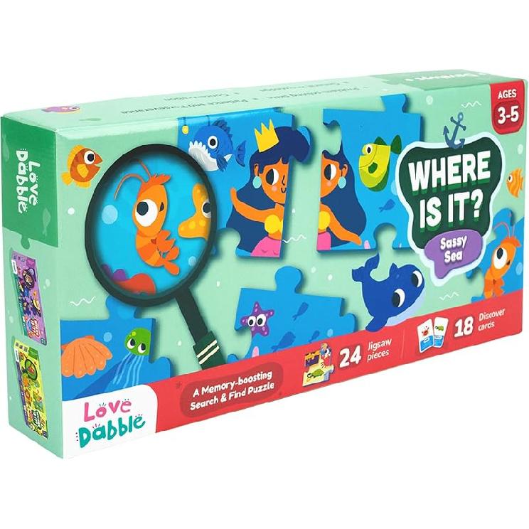 

LoveDabble Where is it Sassy Sea: Dive into Jigsaw Puzzle Fun! Assemble, Create Your Underwater Kingdom | Learning Toys & Puzzles for Kids | Sassy Sea