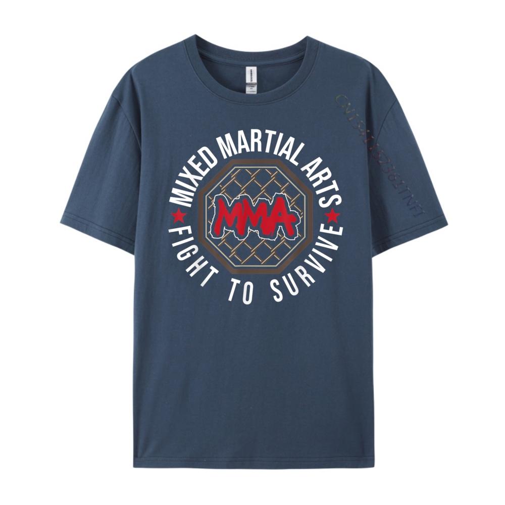 Fight To Survive Mixed Martial Arts Mma Bjj Cage Fighting Graphic T Shirts Men Oversized Long Sleeve TShirt 4TH of July