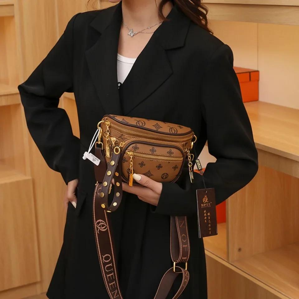 Dámská módní taška na prsou dámská teplá výprodej klasická taška s potiskem pro dámské studentky volnočasová crossbody kabelka přes rameno