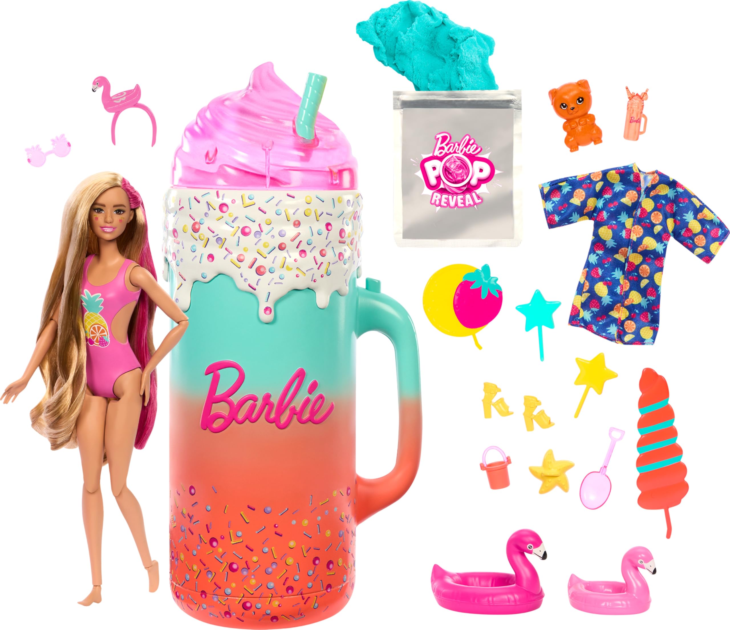 

Barbie Pop Reveal Doll Accessory Rise Surprise Fruit Series Gift Scented Squishy Scented Moldable and more than 15 Surprises & & Set Doll, Toy, Pet,