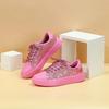 Fashion Women's Sequins Sneakers Fashion Korean Style Lace Up Flat Shoes Thick Anti-slip Couple Shoes Casual Trainers Chaussure Femmes