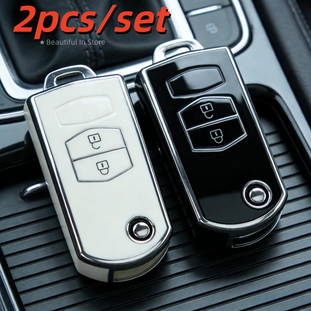 

2pcs/lot Car Key Case Covers For Mazda Demio 2 3 5 6 M3 M5 M6 CX-5 CX7 CX9 RX8 MX5 MPV Key FOB Covers