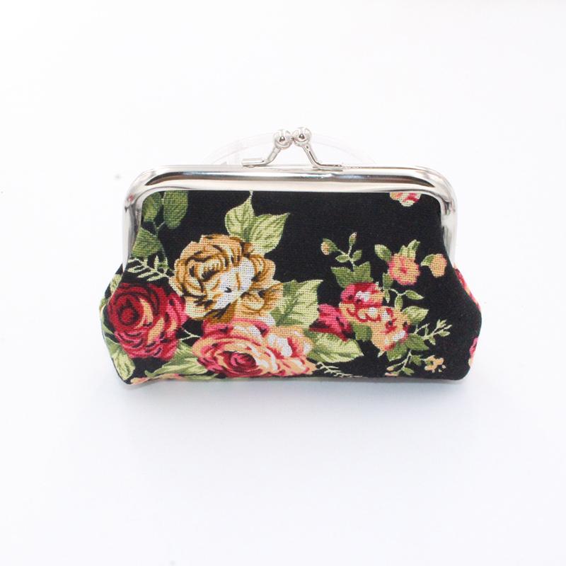1Pcs  Elegant Roses Canvas Mini Coin Purses Zero Wallet ,Lady Zero Wallets And Coin Bag Child Girl Women Change Purse