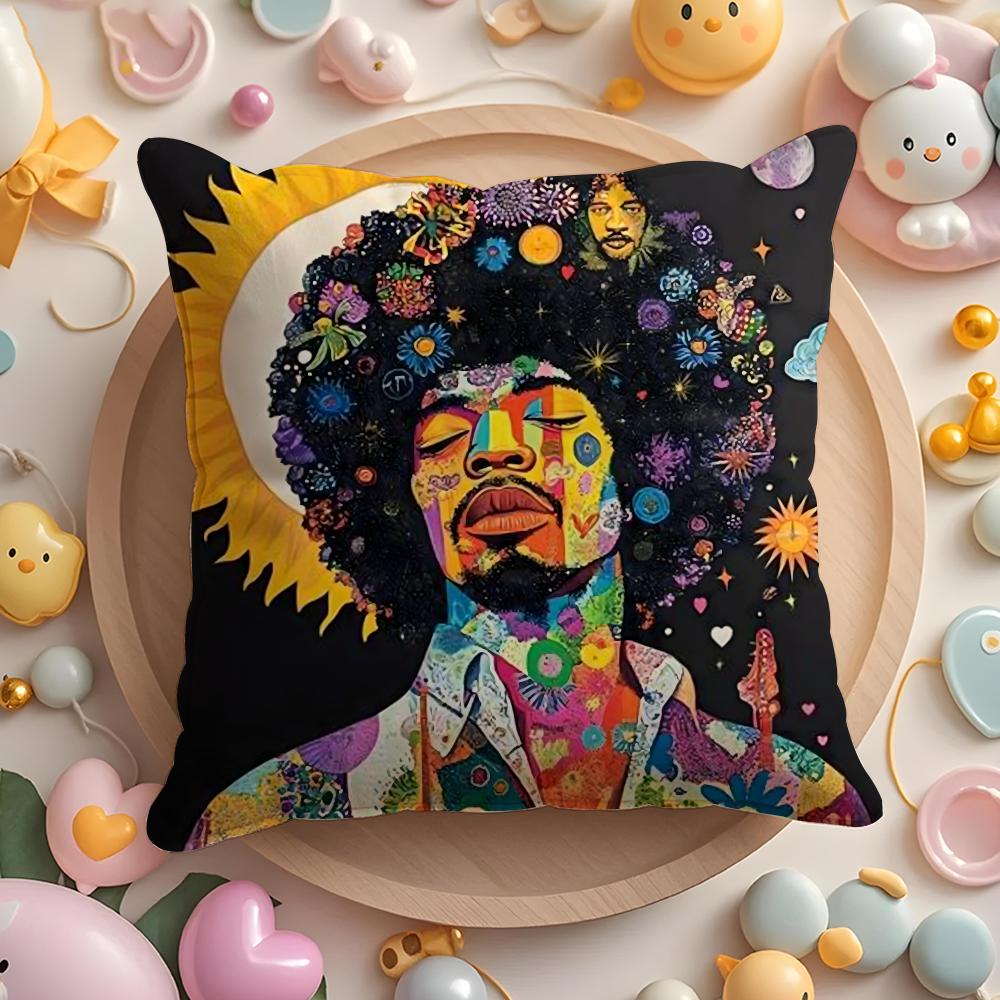 SingerJJimi HHendrix Pillow Case Soft Plush Fabric DoubleSided Printed Cushion Cover Warm Winter Sofa Pillow Case