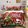 Christmas Santa Tree Decor Set Bedding Duvet Cover Set Duvet Cover Pillowcases  (1*Duvet Cover 2*Pillowcases, Without Duvet Insert)