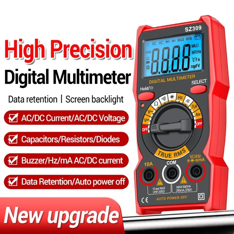 SZ309 Voltage Current Tester 1999 Counts Multimeter Multi Tester with Backlit Buzzer Ohmmeter Voltmeter