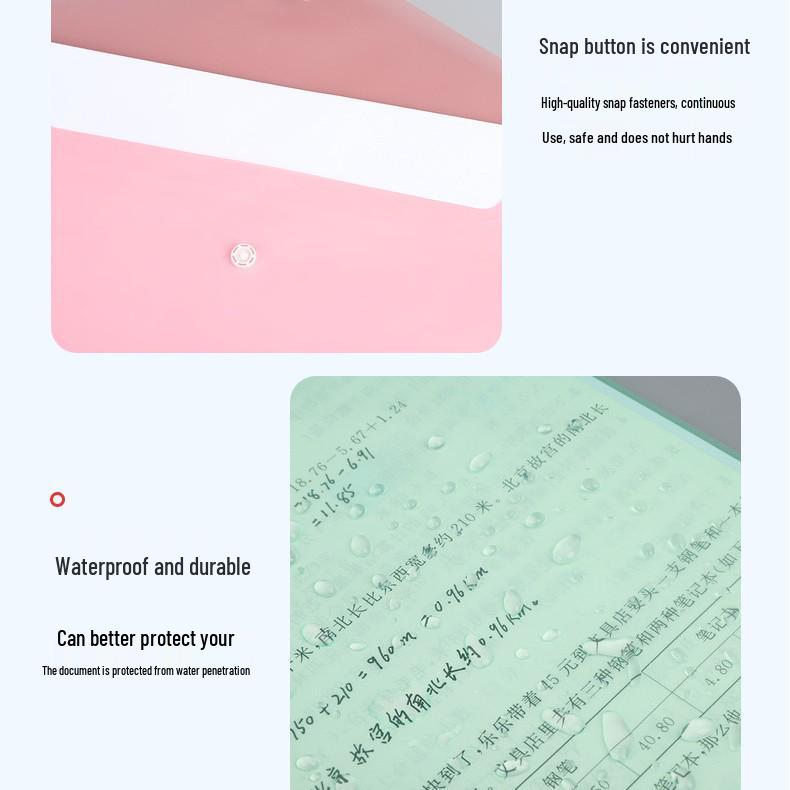 Custom Transparent File Bags with Cartoon Design and Snap Button Closure - A4 & A5 Sizes