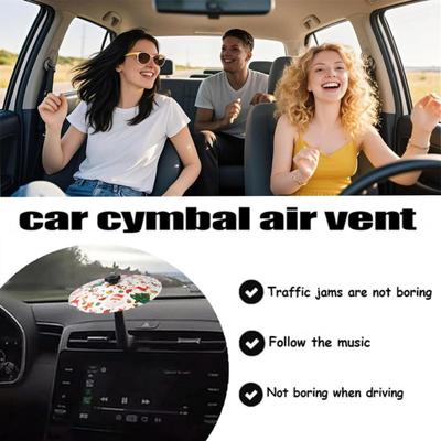 Hračka na autoventilák - činel, perkuse, příslušenství k palubní desce, buben, vtipný hudební nástroj pro milovníky hudby, uvolnění stresu, cestovní vychytávka