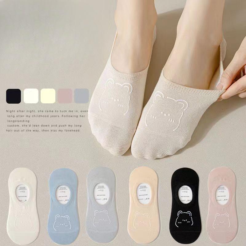 Female Spring and Summer Thin Cartoon Cute Invisible Silicone Non Slip Do Not Fall with The Boat Socks