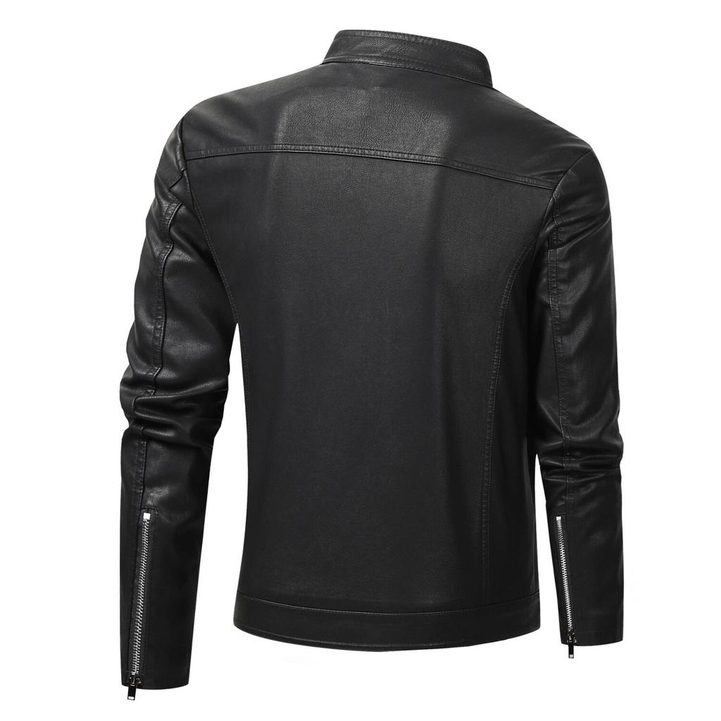 Spring and Autumn new men's leather jacket trend slim handsome youth locomotive versatile pu leather jacket