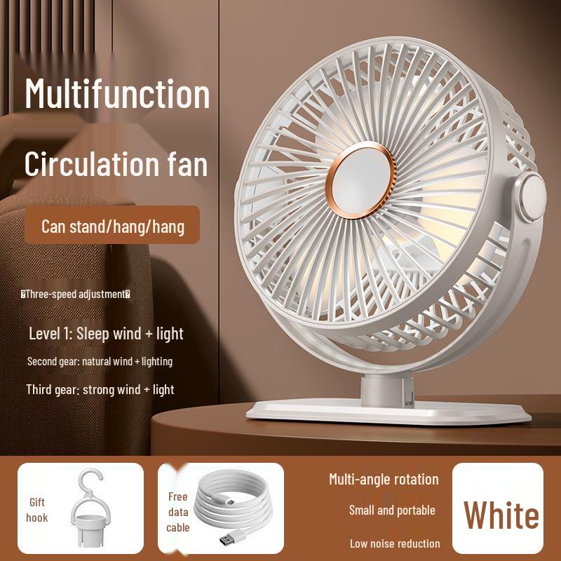 Compact USB Rechargeable Outdoor Desk Fan with Strong Wind Power