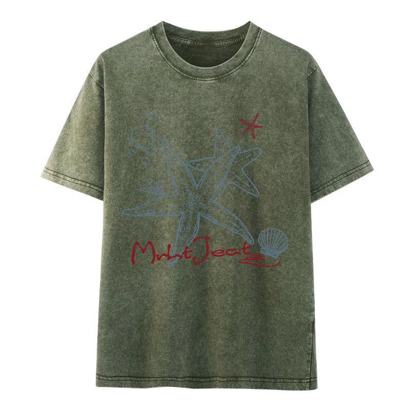 2026 Unisex American-Style Washed Cotton Loose Fit T-Shirt